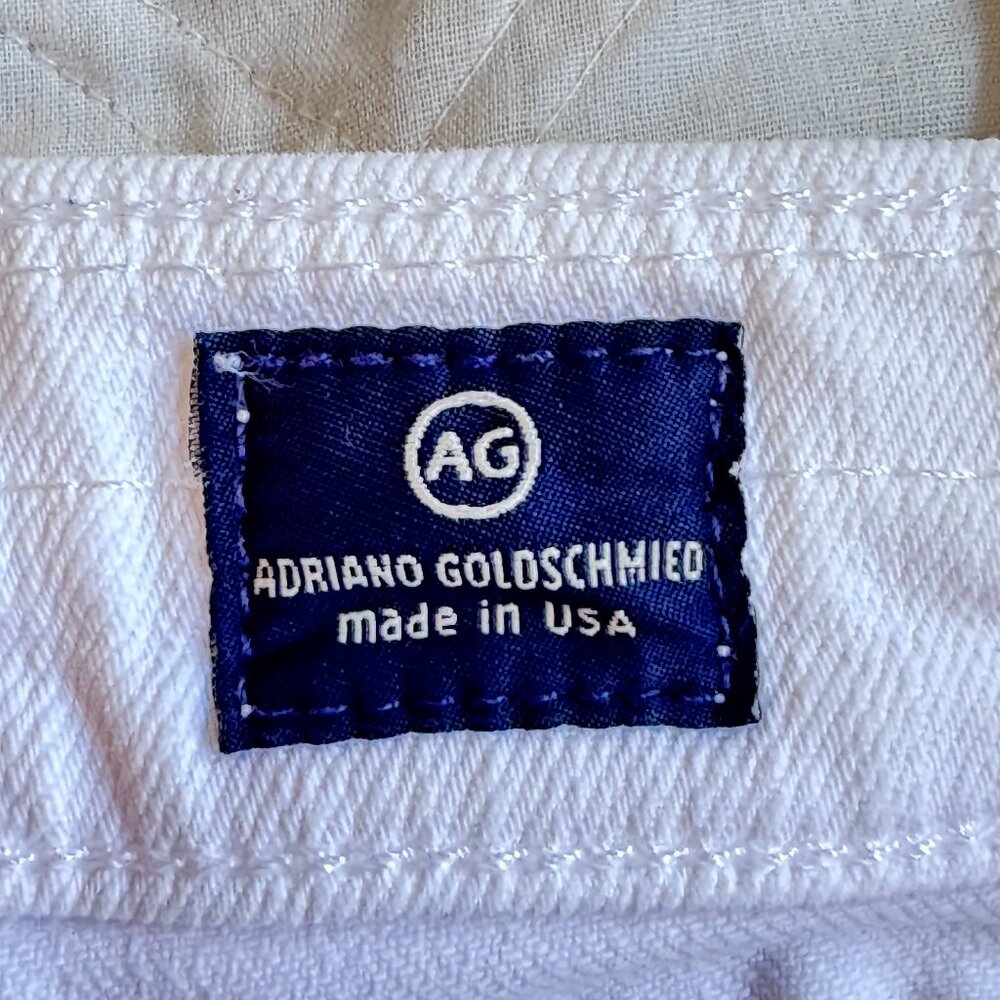 AG Adriano Goldschmied The Tomboy Crop Relaxed Straight Leg Jeans White Size 28 - Picture 10 of 12